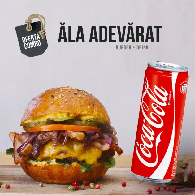 Combo 2 x Ăla Adevărat + 2 x Coca-Cola